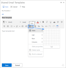 format tables in outlook email templates