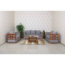 teak wood sofa set square style