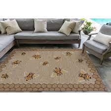 front porch honeycomb bee rugs