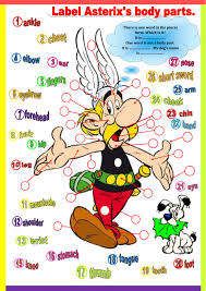 Name a part of the body and brainstorm what students can do with it, create a challenge and have a competition, e.g. Asterix S Body Parts Worksheet