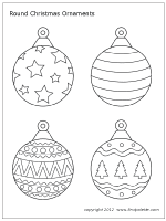 Christmas Tree Ornaments Printable Templates Coloring Pages