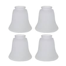 Aspen Creative Corporation 4 1 2 In Frosted Ribbed Bell Shaped Ceiling Fan Replacement Glass Shade 4 Pack 23022 4 The Home Depot