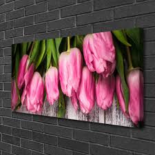Canvas Print Tulips Fl Pink Green