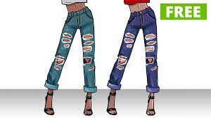 How to draw Ripped Jeans -10 easy STEPS- I Draw Fashion