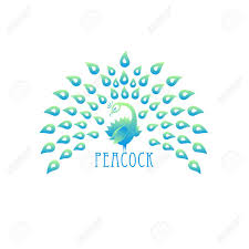 Ornamental Silhouette Of Peacock Template For Icon Logo Print