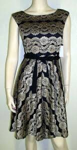 Details About S L Fashions Nwt Sz 8 Multicolor Sleeveless Belted Metallic Lace Dress 7133