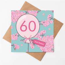 60th birthday card handcrafted in