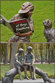 Boy Reading Book Garden Statue