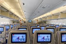 emirates economy cabin on an a380