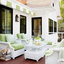 White Wicker Chairs With Apple Green