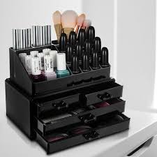 4 drawer cosmetic organiser black