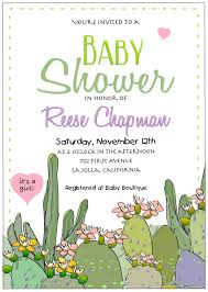 Cactus Baby Shower Invitation
