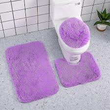 3pcs bathroom rug set with toilet cover
