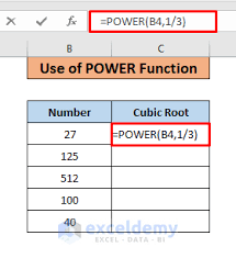how to do cube root in excel 3 easy