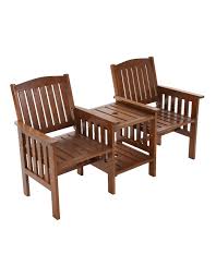 Solid wood only gets more beautiful as it gets old so if you have garden furniture that looks like this you can be certain it will not. Gardeon Wooden Garden Bench Chair Table Loveseat Myer