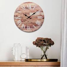 Brown Vintage Roman Numeral Wall Clock