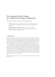 pdf the ontological modal collapse as a collapse of the square of pdf the ontological modal collapse as a collapse of the square of opposition