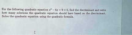 Quadratic Equation X² 6x