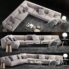 poliform tribeca sofa 3 3d model cgtrader