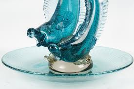 Lot Large Murano Glass Fish Centerpiece