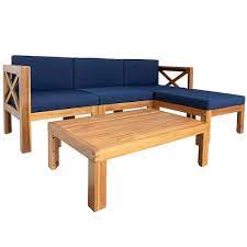 5 Piece Acacia Wood Patio Furniture Set