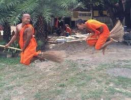 Buddhist monks in flying training | alvinalexander.com