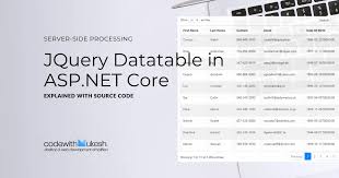 jquery datatable in asp net core