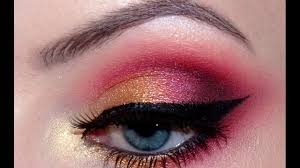 red and gold makeup tutorial