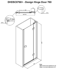 1950mm High Hinged Shower Door