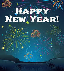 Card Template For New Year With Firework Background