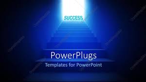 Powerpoint Template Staircase To Success With Bright Light 23140