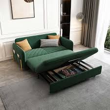 milie 48 inch sleeper sofa dark green