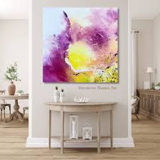 Abstract Space Oil Painting With Pink
