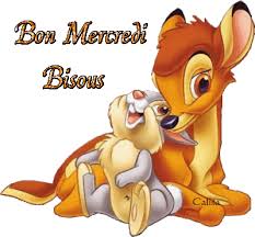 Bon Mercredi Bisous Bambi et Panpan - image animée GIF