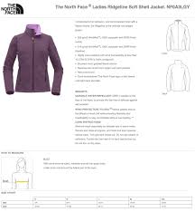 North Face Ladies Ridgeline Soft Shell Jacket Size Chart