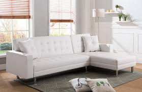 jett white faux leather sectional sofa