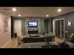 Electric Fireplace Tv Combo Stone Wall