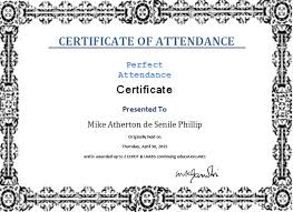 Ms Word Perfect Attendance Certificate Template Word Document