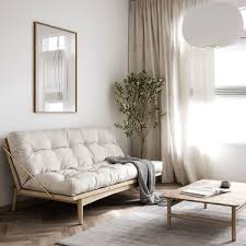 sofa bed in ivory folk corduroy karup