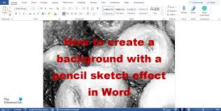 pencil sketch effect in word