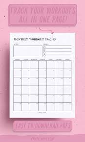 free workout tracker printable weekly
