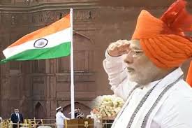 Image result for red fort image with pm modi