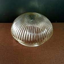 Clear Ribbed Round Ceiling Light