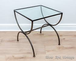 Glass Side Table Wrought Iron