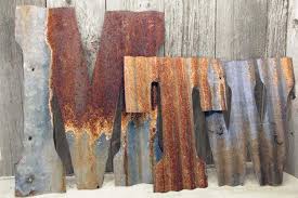 Rusty Tin Letters Rustic Metal Wall