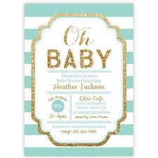 Pink And Gold Glitter Baby Shower Invitation Aditional Colors Avalable
