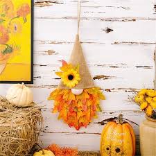Fall Maple Leaves Door Hanger Gnome