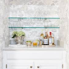 Bar Nook Glass Shelves Design Ideas