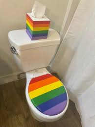 Rainbow Hand Painted Toilet Seat Toilet