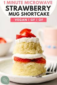Great for those nights when you have no treats left in the house except a few pantry staples. 2 Minute Strawberry Shortcake Mug Cake Vegan Gluten Free Okonomi Kitchen